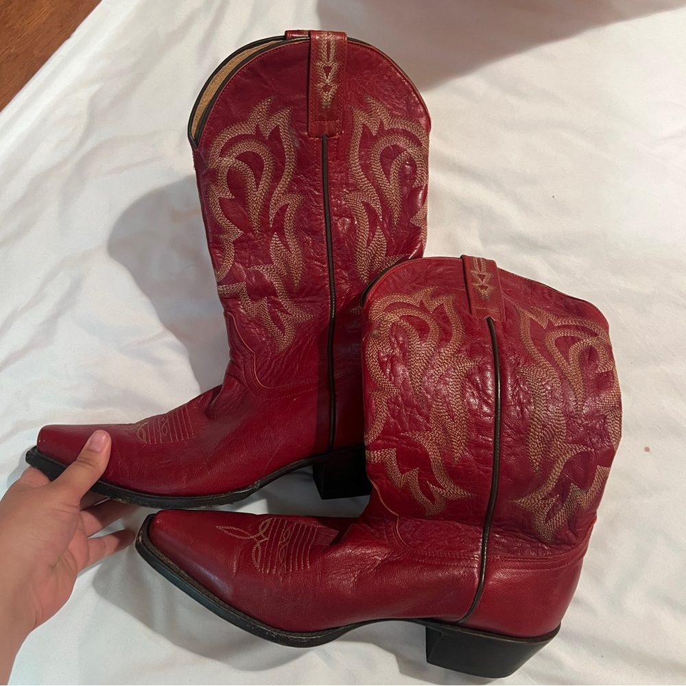 Red Boot Barn Cowgirl Boots - Like New - 10, tall boots, leather